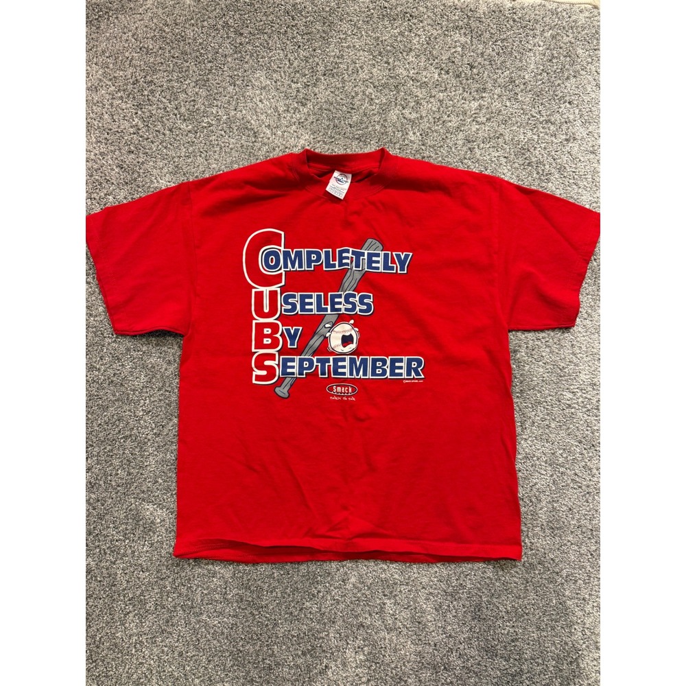 Smack Apparel Chicago Cubs T Shirt Mens L Red Completely Useless By September